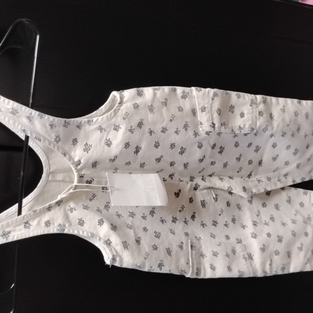 Zara Cream Floral Kids Overalls